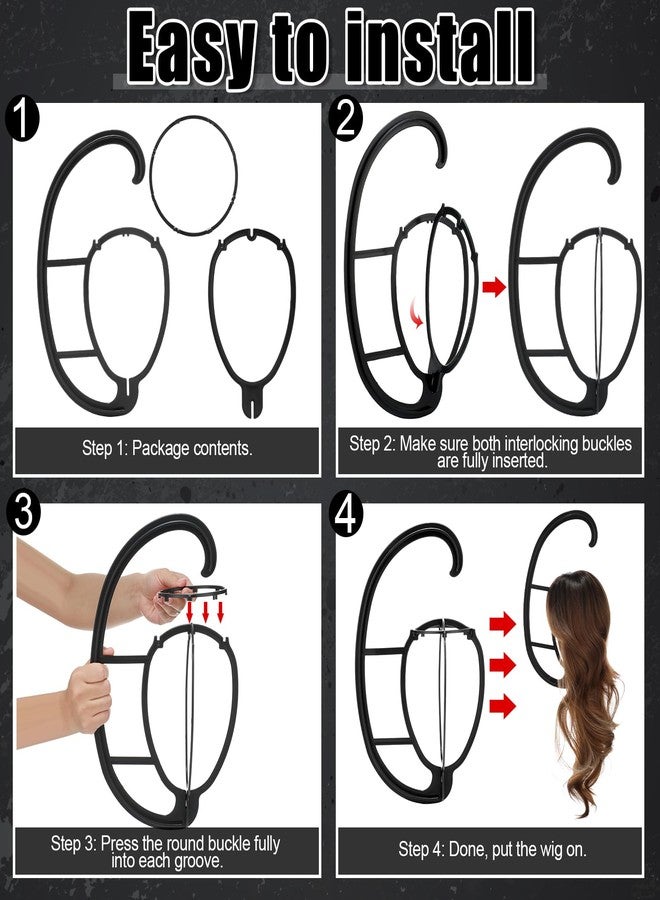 ProSuites Wig Head Stand with Wig Brush Comb, Travel Wig Holder Comb Set for for Women Multiple Wigs - Image 4